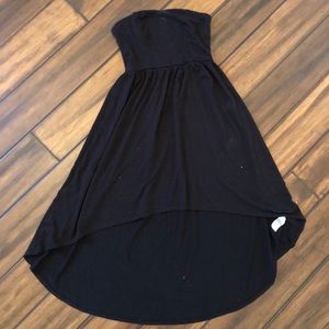 Black high low strapless dress